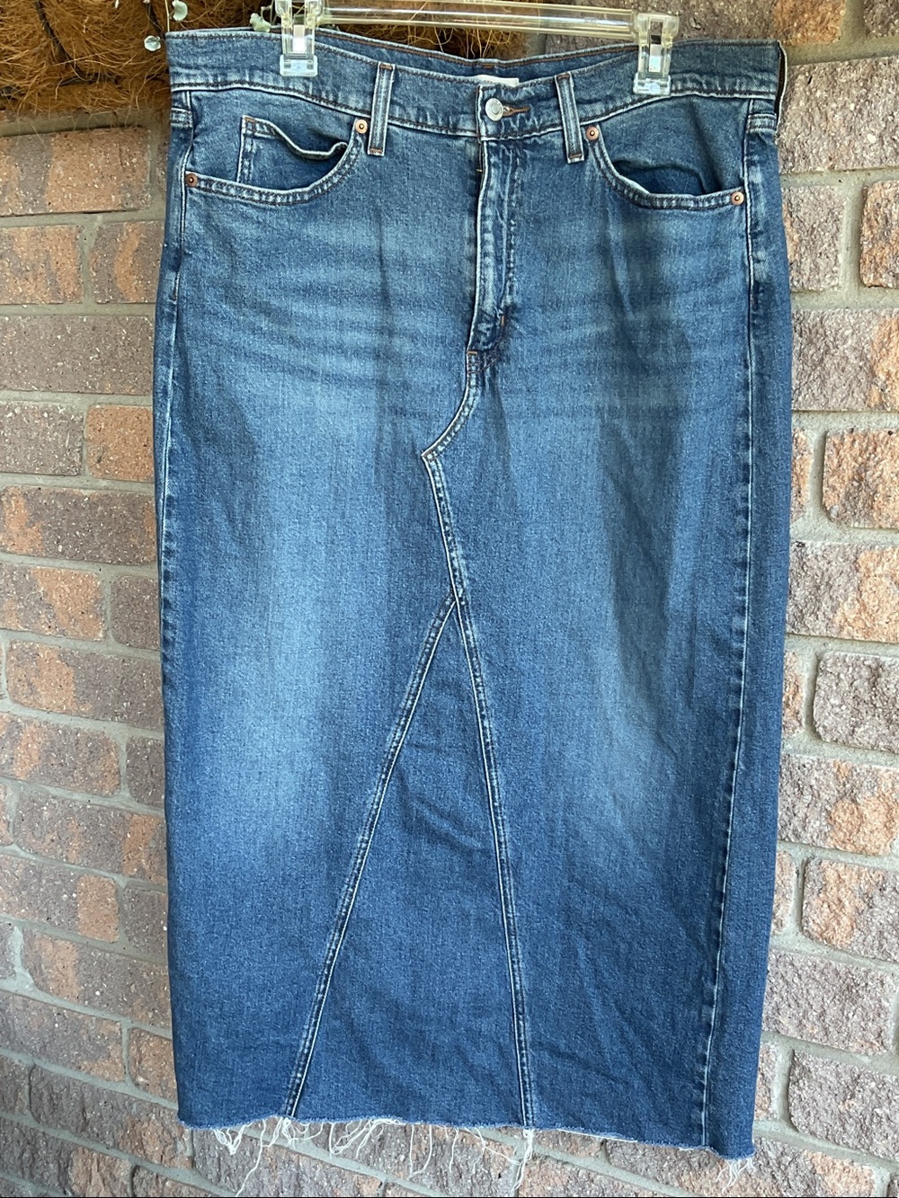 Levi's Blue Denim Midi Skirt